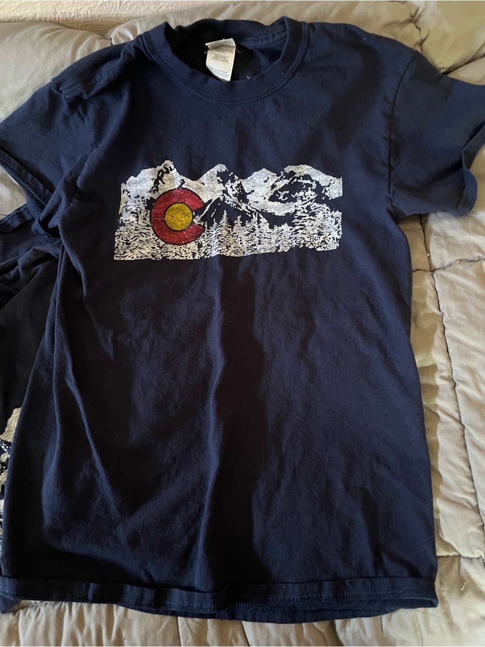 Bundle of 4 Navy Tees with Colorado Mountain Graphic